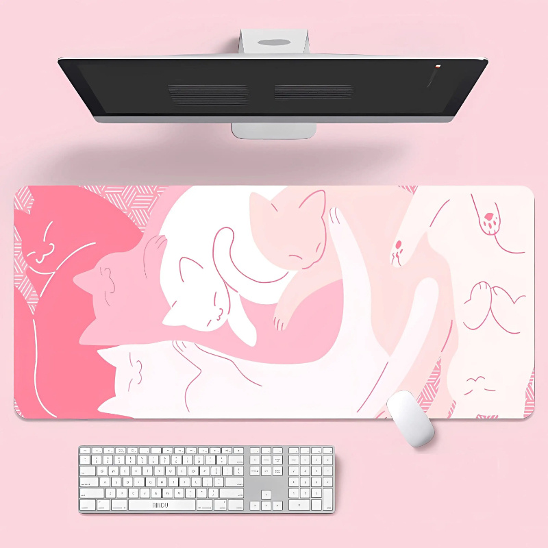 Kawaii Pink Cat Large Mouse Pa - Gaming Accessories Very recension och pris