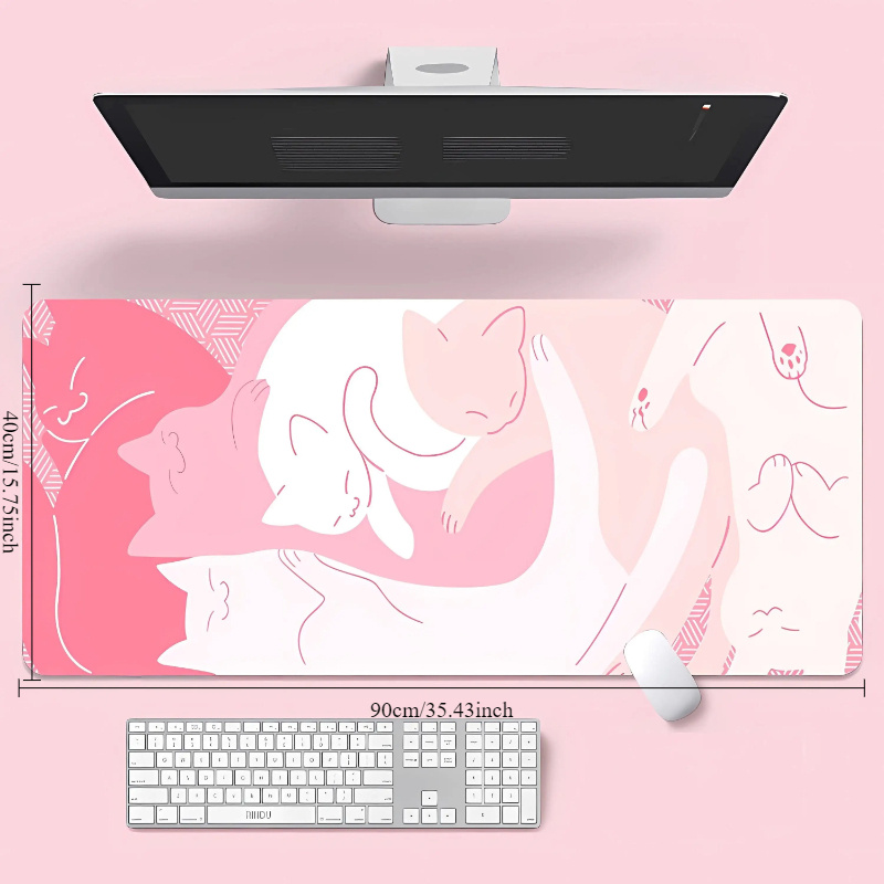 Kawaii Pink Cat Large Mouse Pa - Gaming Accessories Very recension och pris