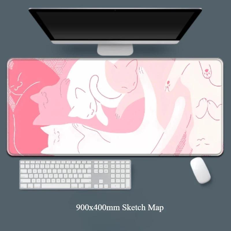 Kawaii Pink Cat Large Mouse Pa - Gaming Accessories Very recension och pris