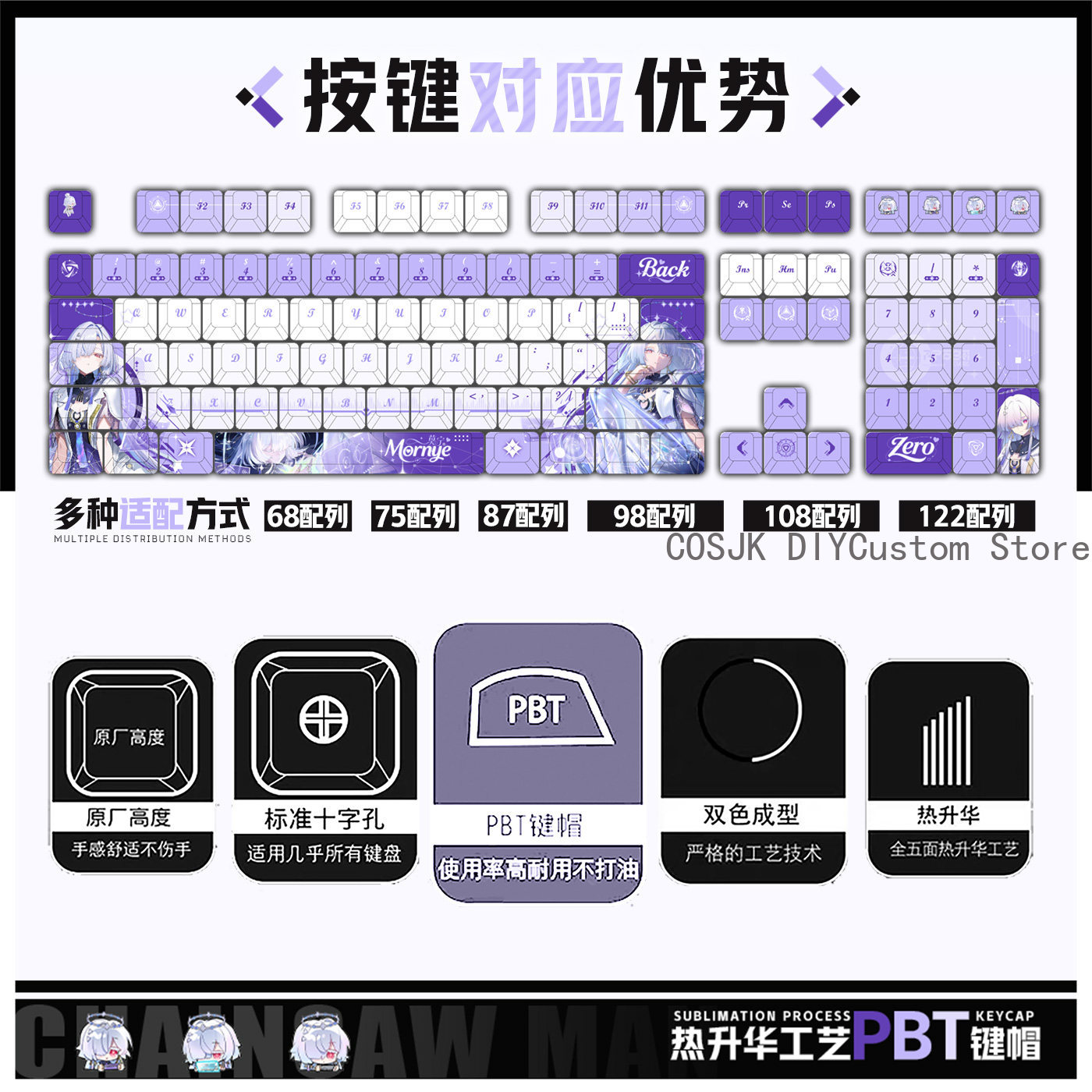 122 Keys Anime Mornye Wutherin - Gaming Accessories In China recension och pris