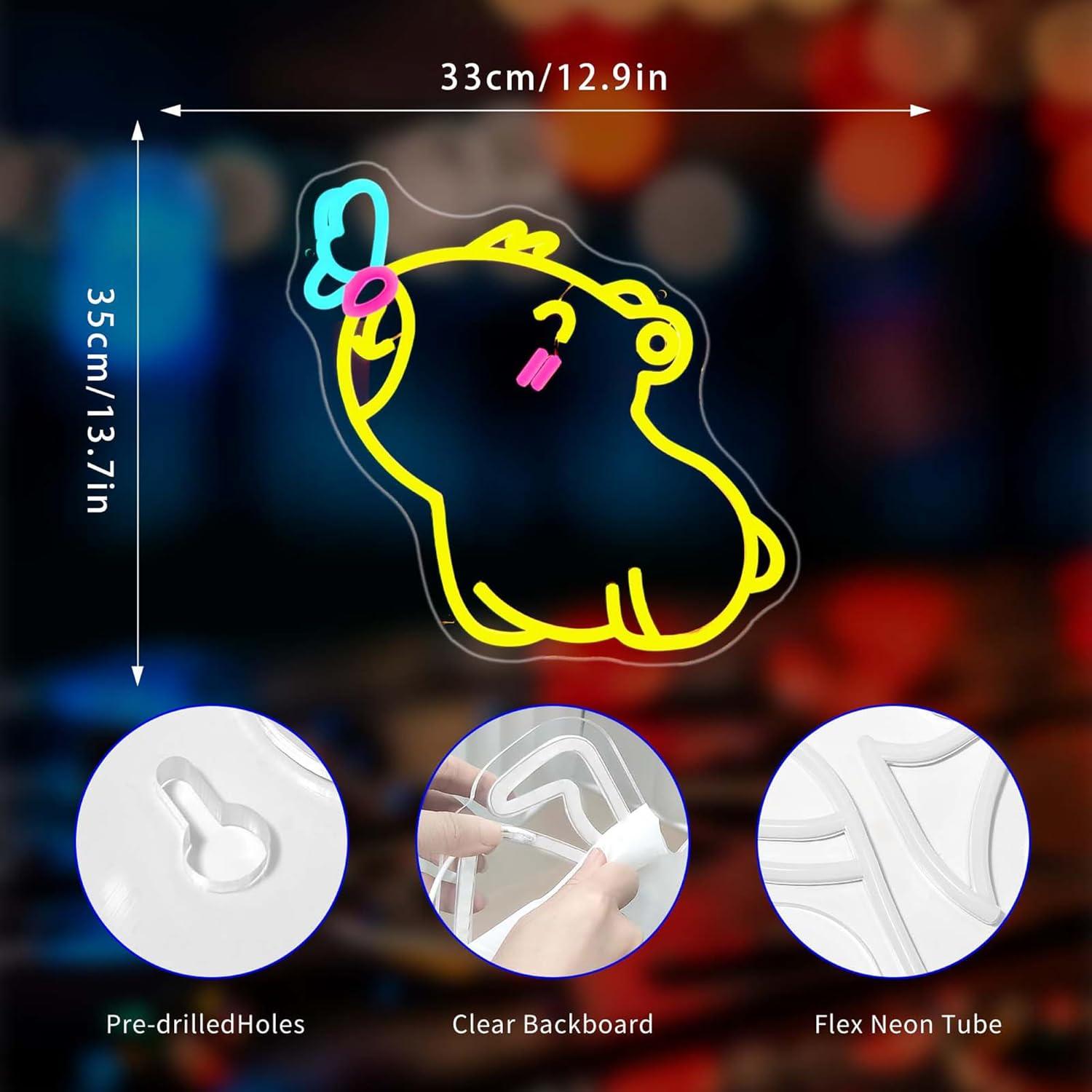 Capybara Neon Sign USB Dimmabl - Gaming Accessories Shop recension och pris